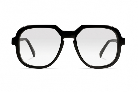 Urican 78BK, Black Acetate Oversized Optical Frame