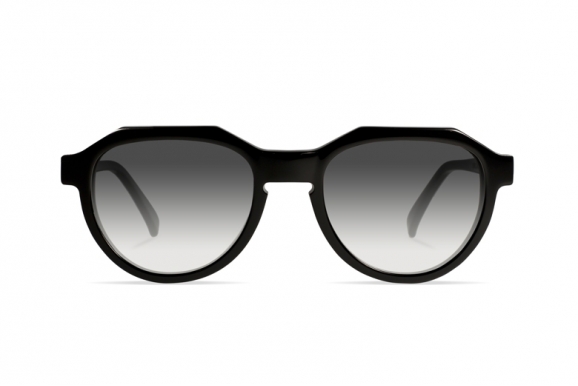 Urican 90BK, Black Acetate Pantoscopic Sunglasses
