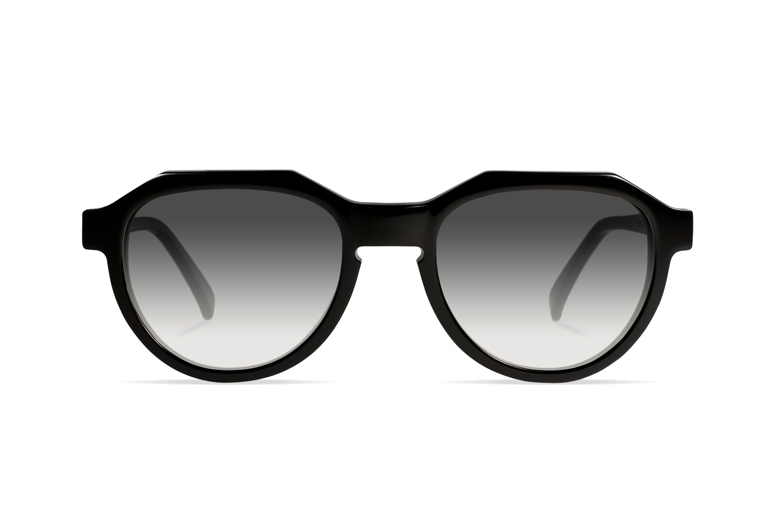 Urican 90BK, Black Acetate Pantoscopic Sunglasses