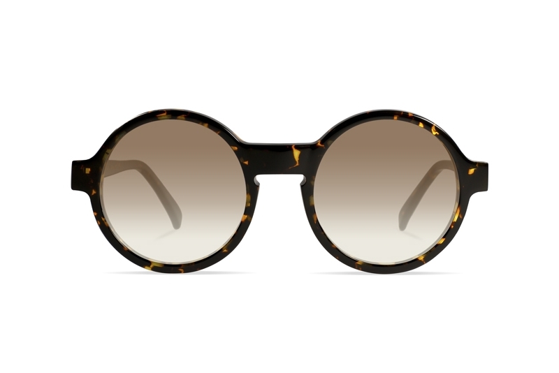 Urican 92BS Lunettes de Soleil Rondes en Acetate Ecaille