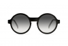 Urican 92BK, Black Acetate Round Sunglasses