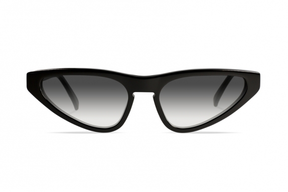 Urican 94BK, Black Acetate Butterfly Sunglasses